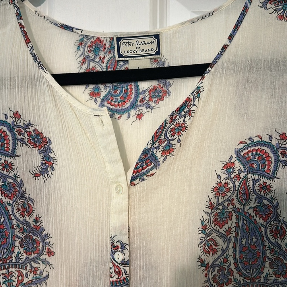Paisley Print Button-Down Top - Picture 2 of 3